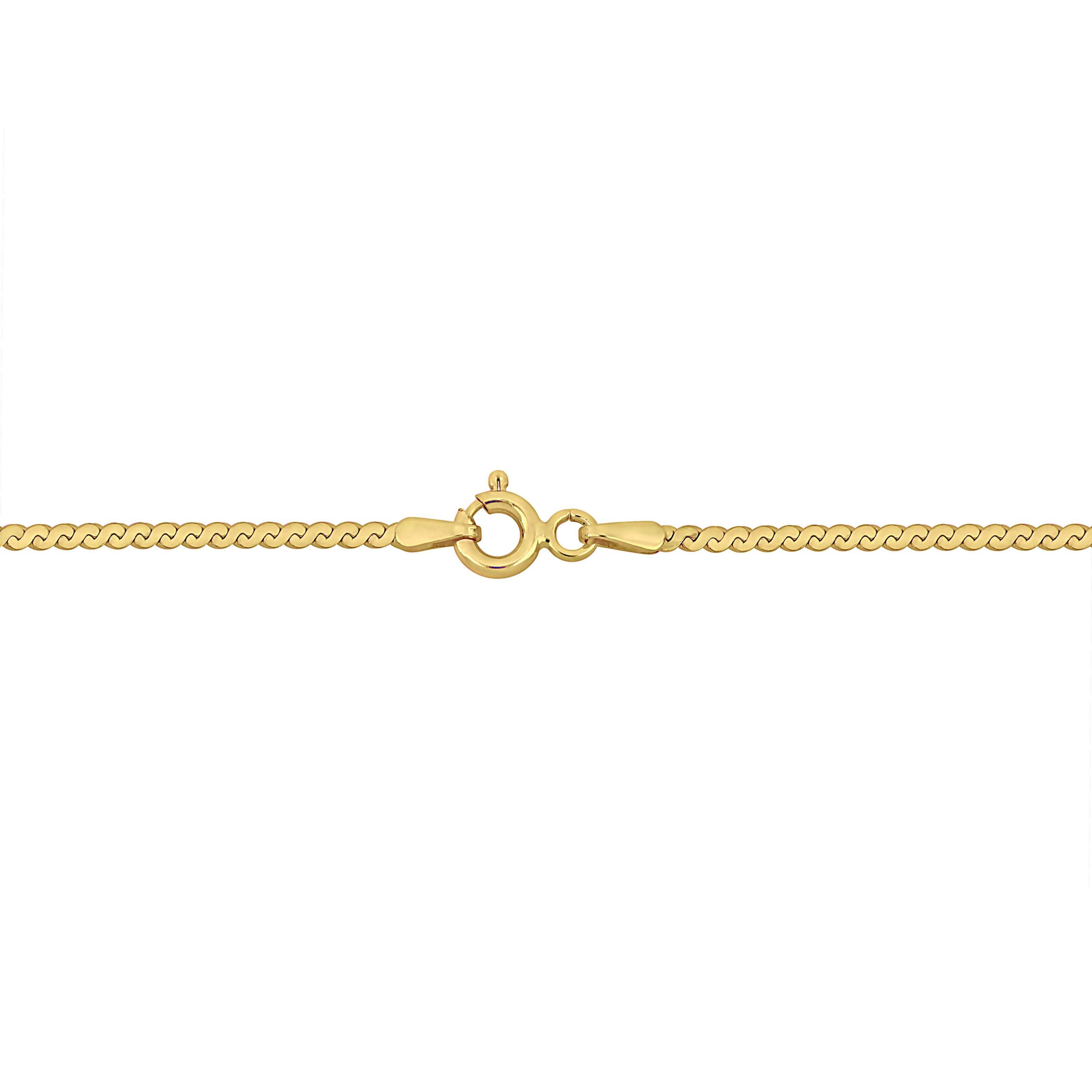 1.55MM Serpentine Chain Bracelet in 10K Yellow Gold