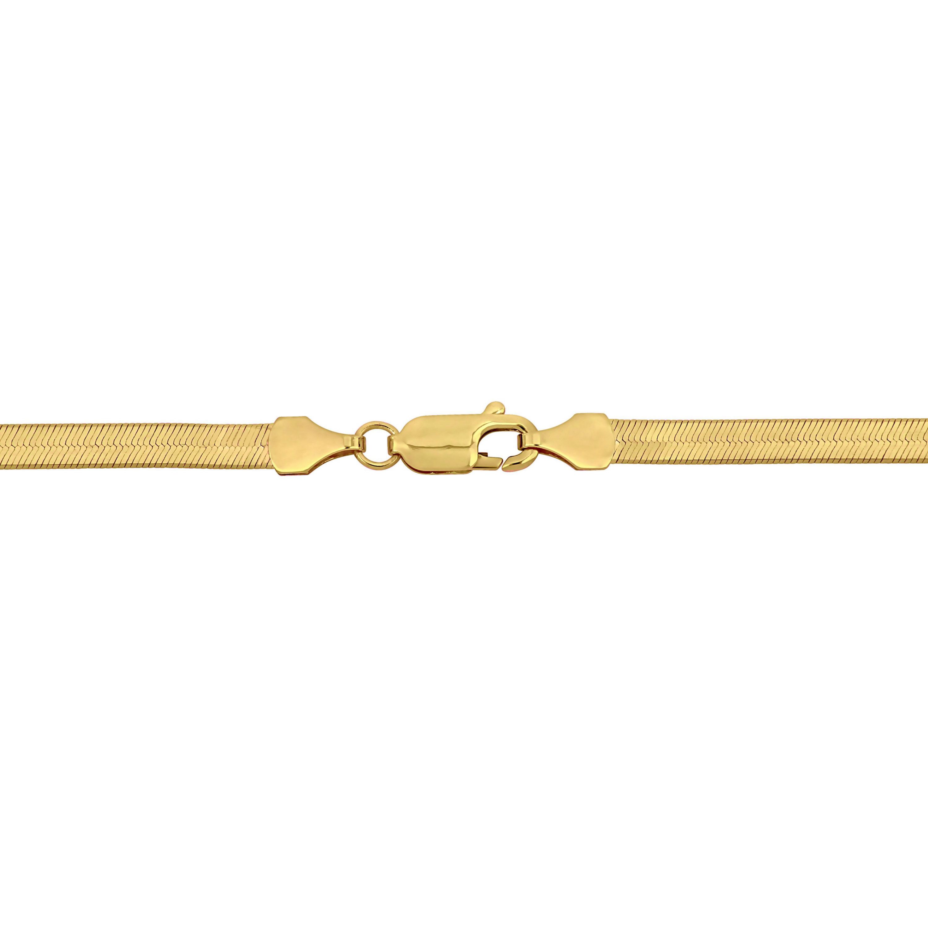 3.5MM Flex Herringbone Chain Necklace in 10K Yellow Gold