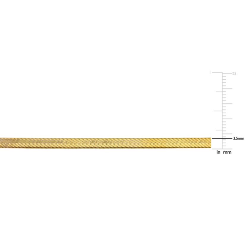 3.5MM Flex Herringbone Chain Necklace in 10K Yellow Gold