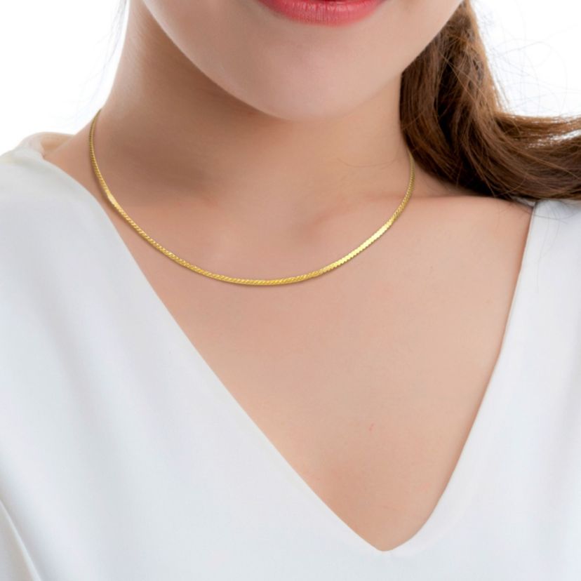 1.55MM Serpentine Chain Necklace in 10K Yellow Gold