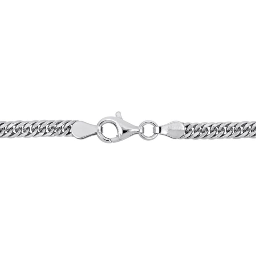Double Curb Link Chain Bracelet in Sterling Silver