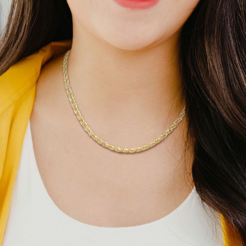 4MM Infinity Rope Chain Necklace in 14K Yellow Gold