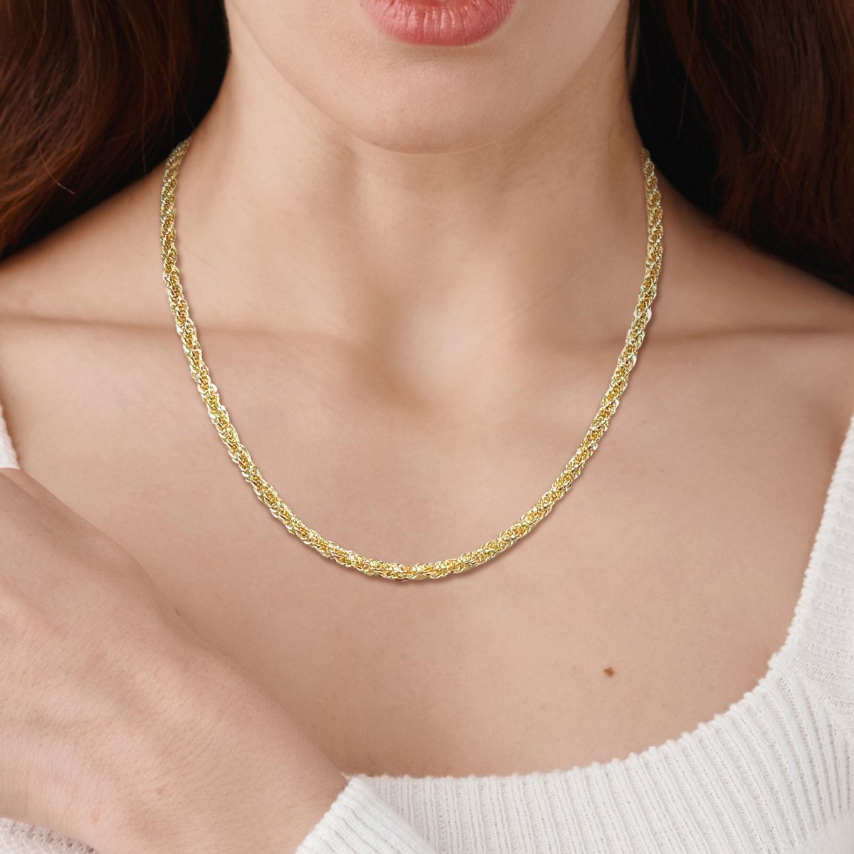 4MM Infinity Rope Chain Necklace in 14K Yellow Gold