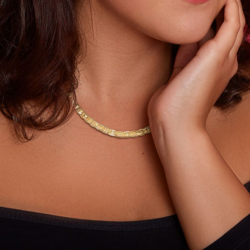 7MM Mariner Link Necklace in 10K Yellow Gold