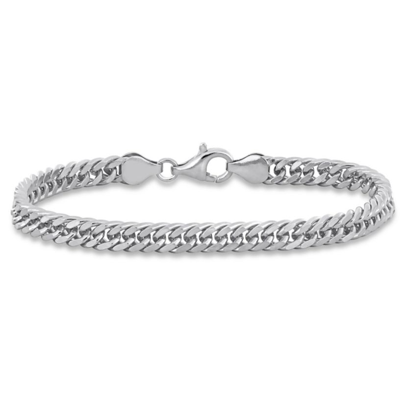 5.5MM Double Curb Link Chain Bracelet in Sterling Silver