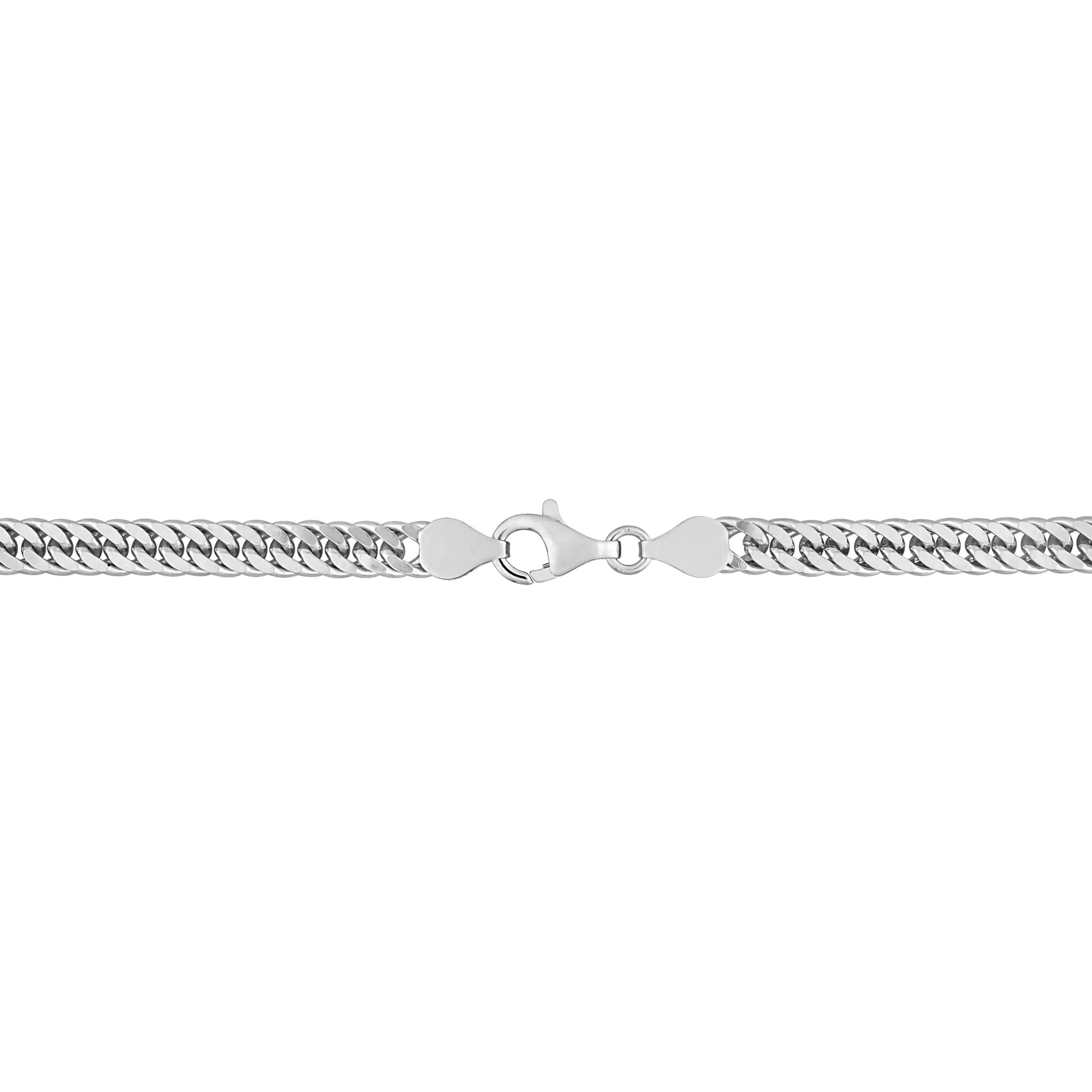5.5MM Double Curb Link Chain Bracelet in Sterling Silver