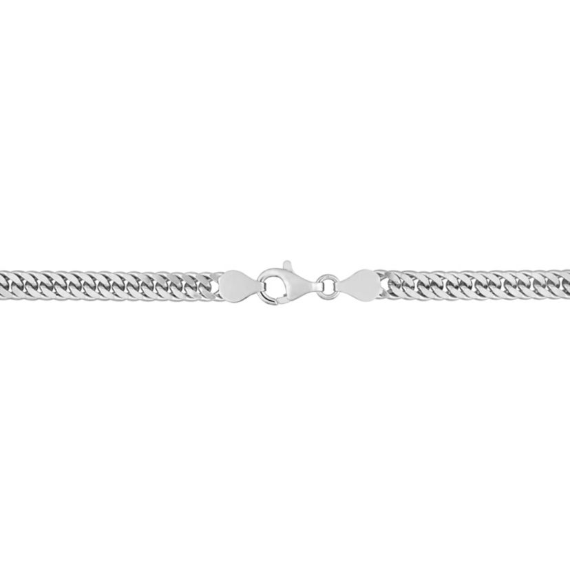 5.5MM Double Curb Link Chain Bracelet in Sterling Silver