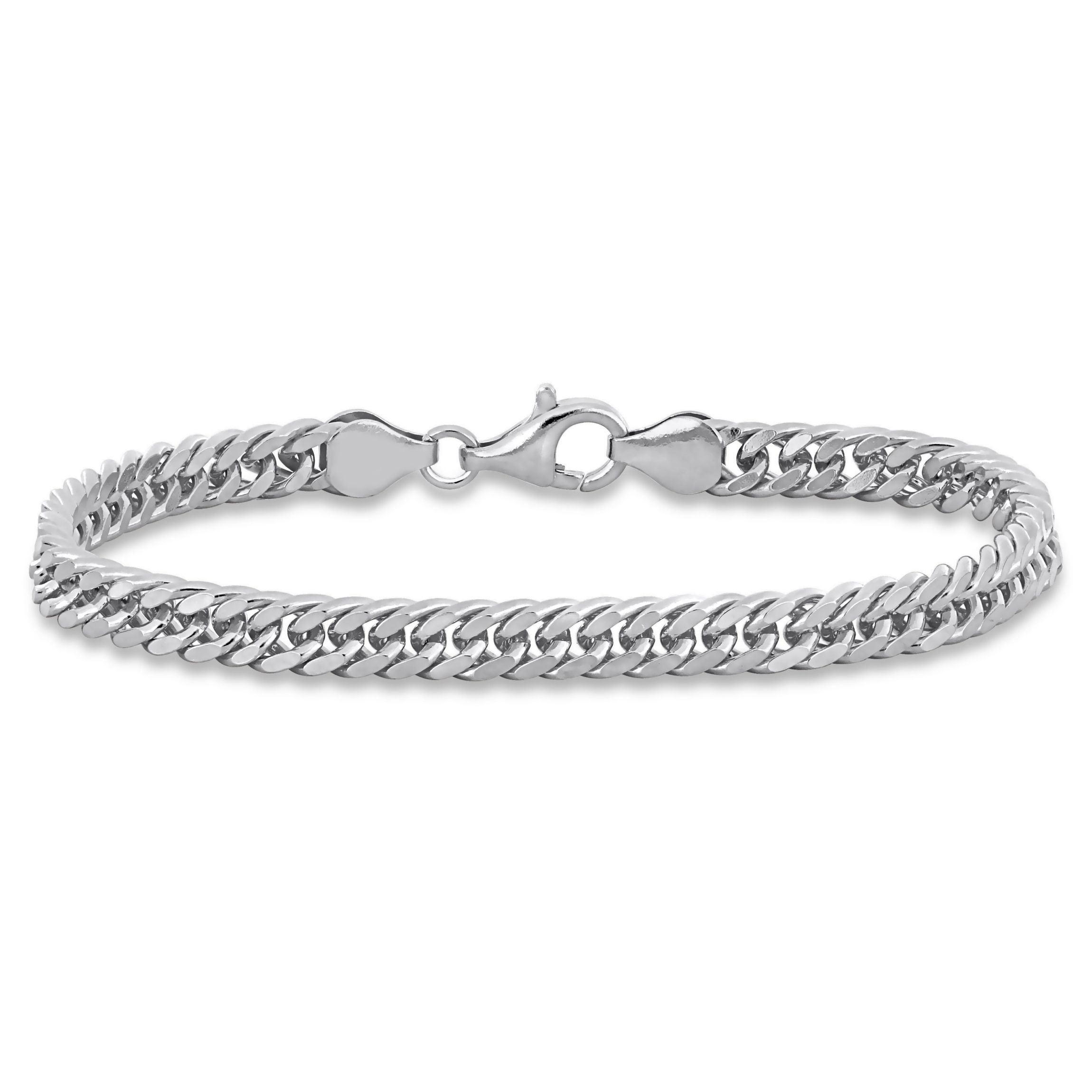 5.5MM Double Curb Link Chain Bracelet in Sterling Silver