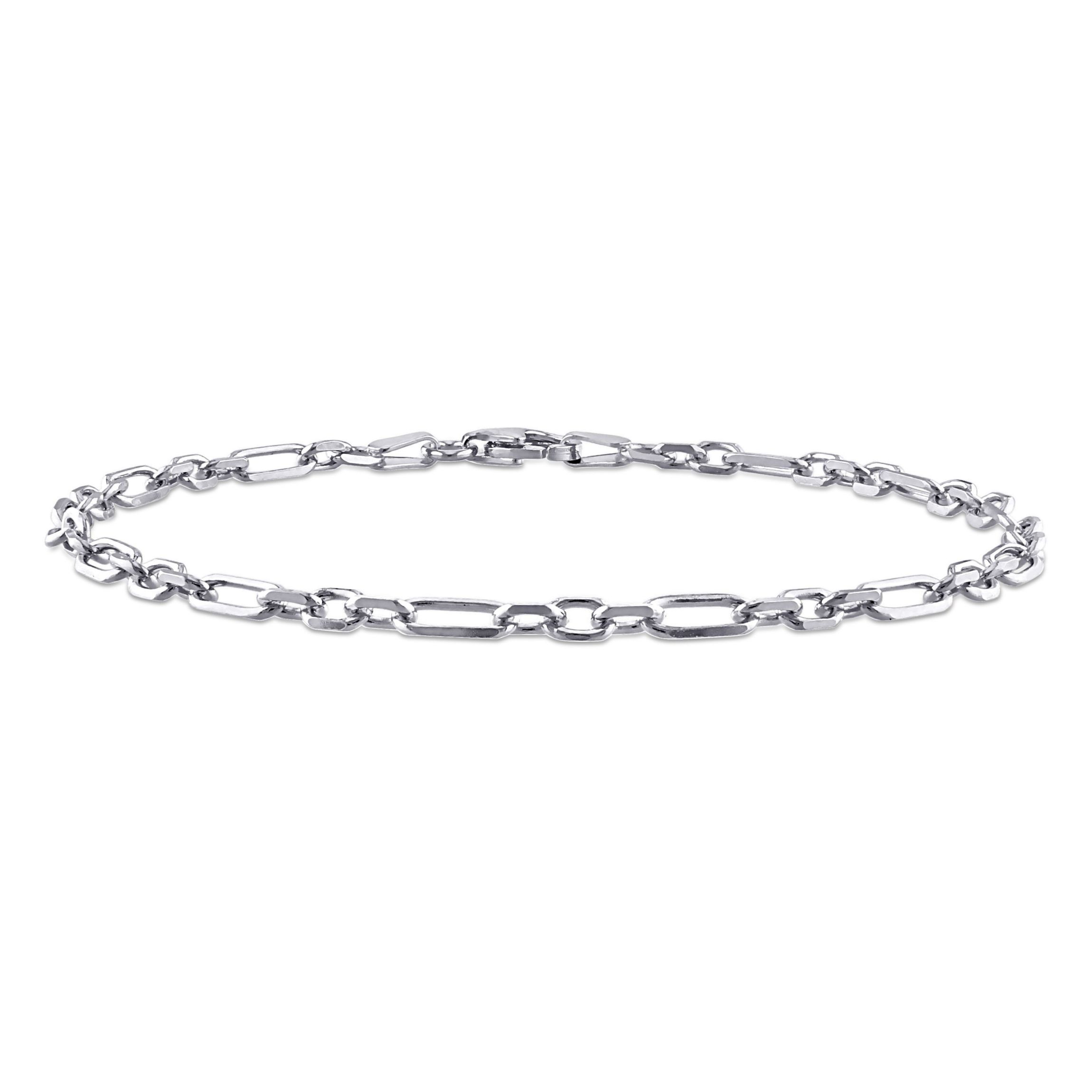 3MM Figaro Rolo Chain Bracelet in Sterling Silver