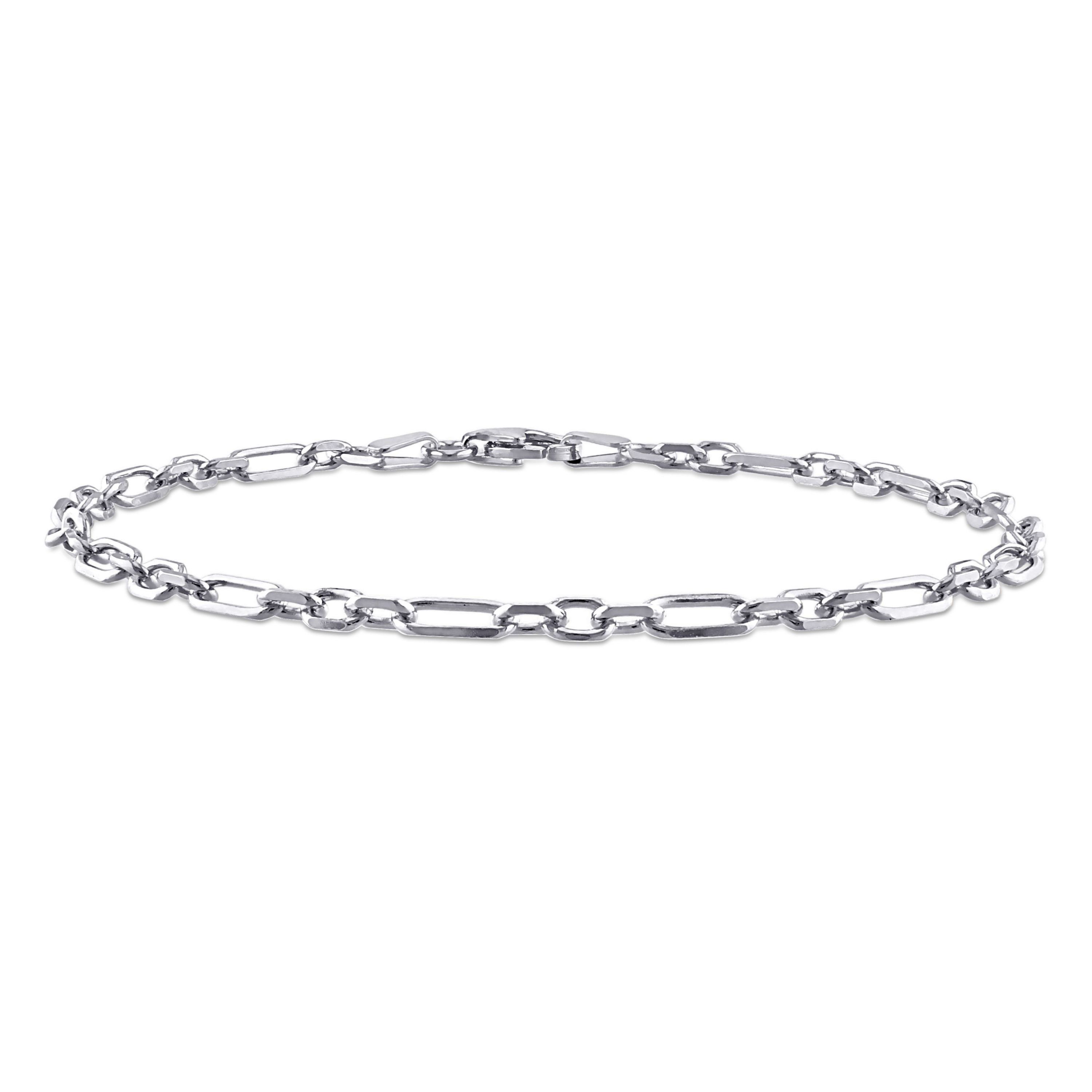 3MM Figaro Rolo Chain Bracelet in Sterling Silver