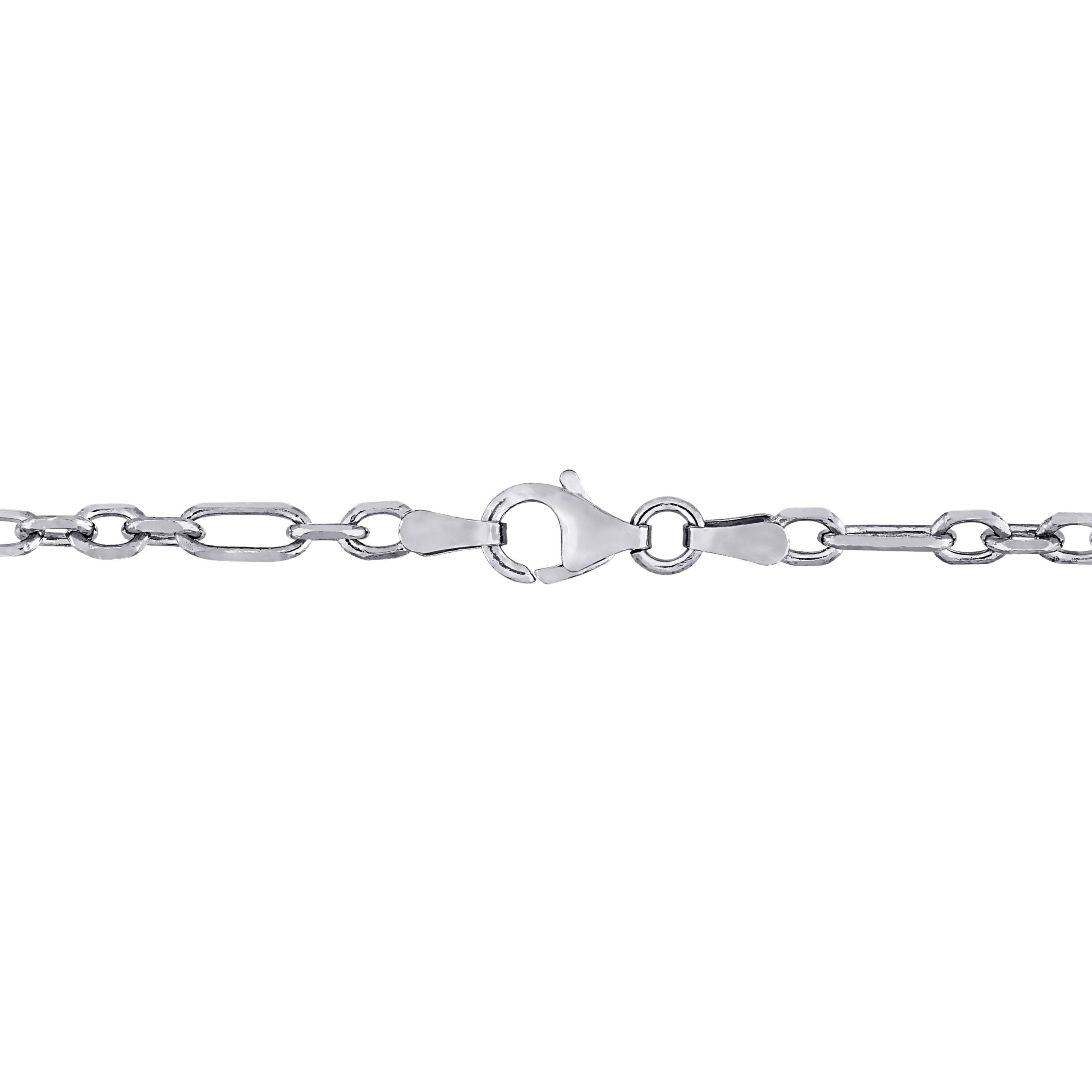 3MM Figaro Rolo Chain Bracelet in Sterling Silver