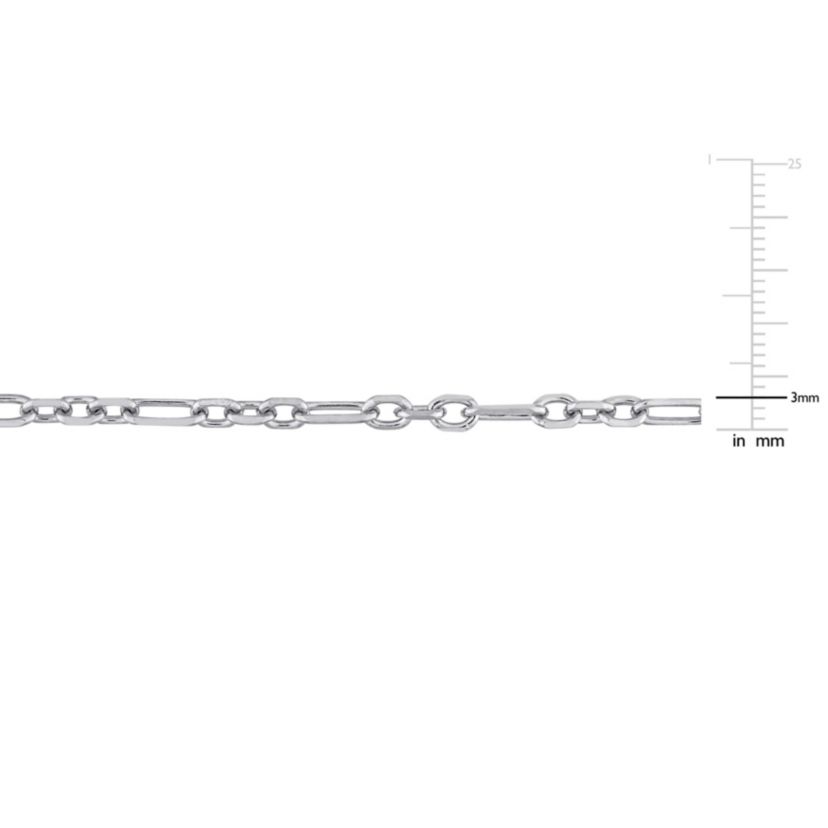 3MM Figaro Rolo Chain Bracelet in Sterling Silver