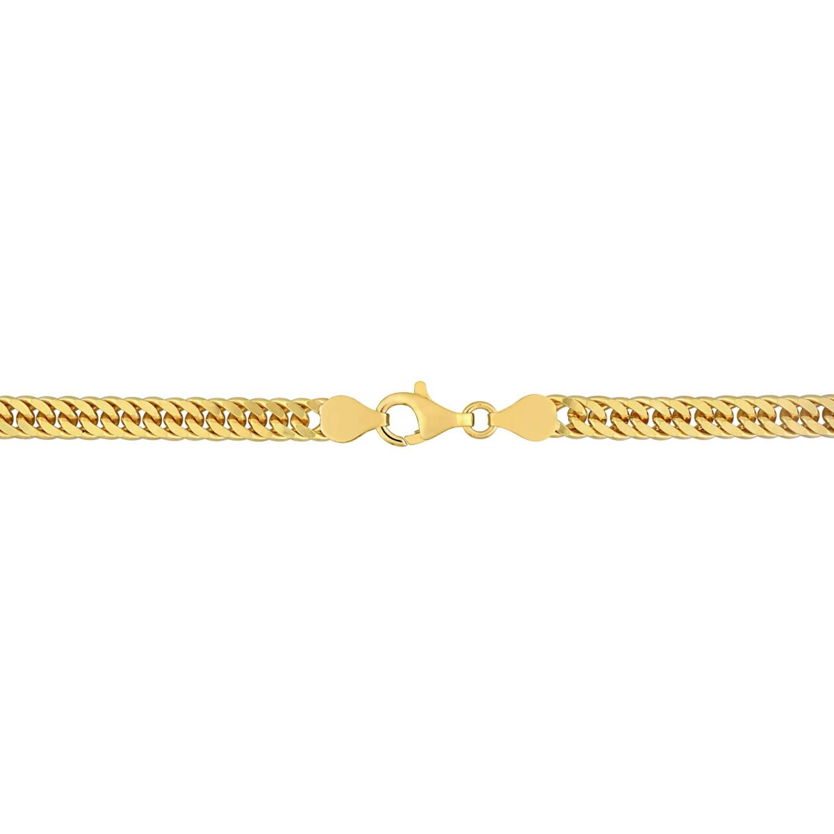 5.5MM Double Curb Link Chain Bracelet in 18K Yellow Gold Plated Sterling Silver