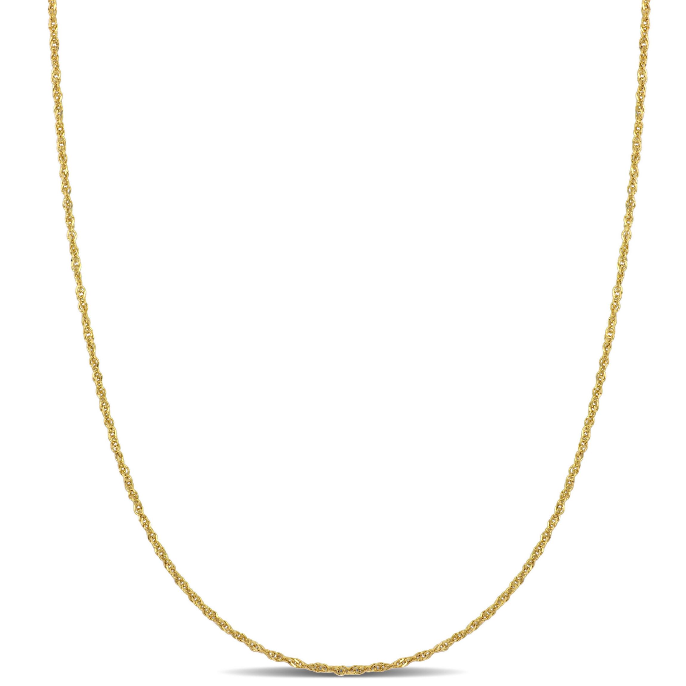 1MM Sparkling Singapore Chain Necklace in 14K Yellow Gold
