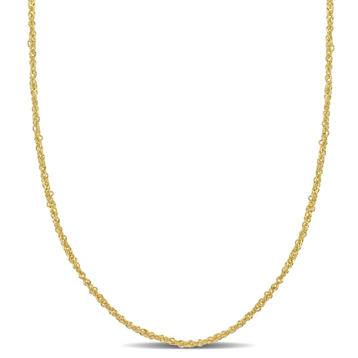 1.2MM Sparkling Singapore Chain Necklace in 14K Yellow Gold
