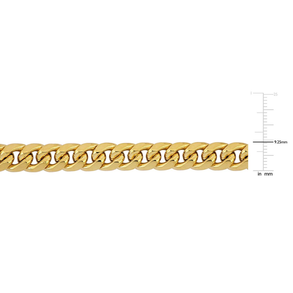 9.25MM Miami Cuban Link Chain Necklace in 10K Yellow Gold