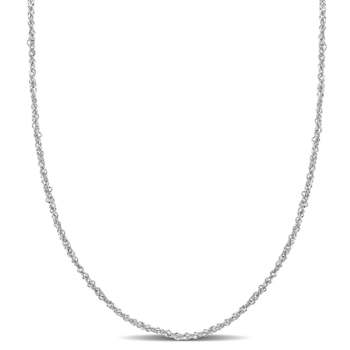 1.2MM Sparkling Singapore Chain Necklace in 14K White Gold
