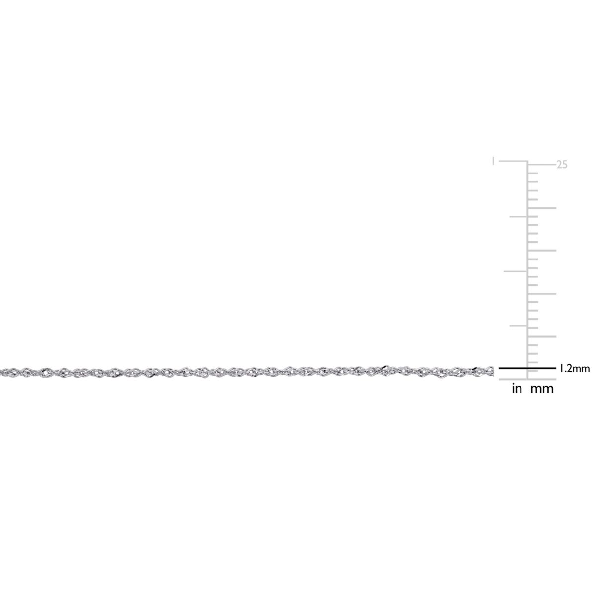 1.2MM Sparkling Singapore Chain Necklace in 14K White Gold