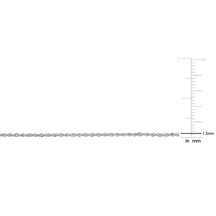1.2MM Sparkling Singapore Chain Necklace in 14K White Gold