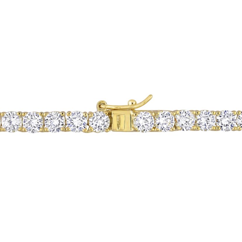 Lab Created 2-Pc Set of Created White Sapphire Tennis Bracelet and Necklace in Yellow Plated Sterling Silver