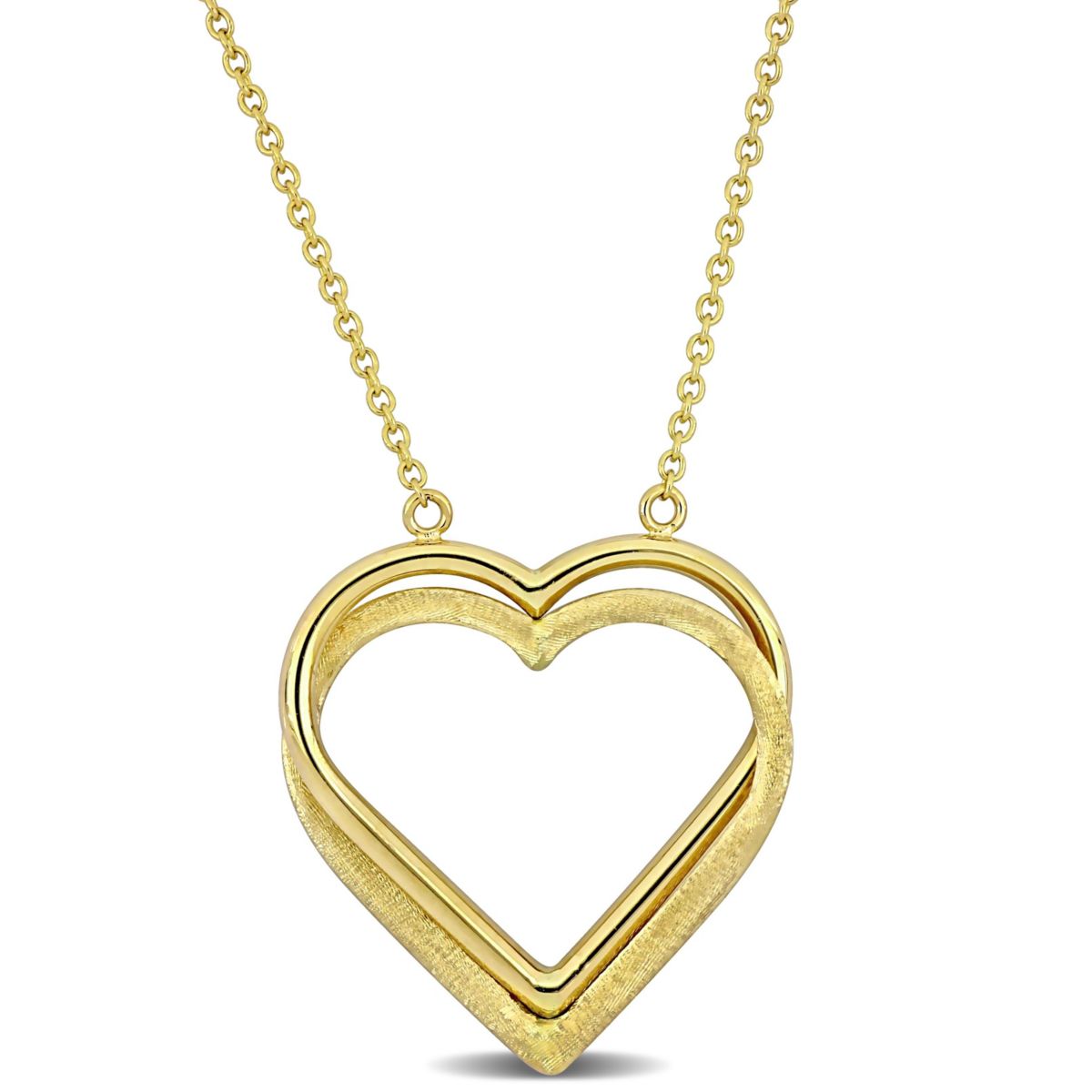 Cable Chain Heart Necklace in 14k Yellow gold