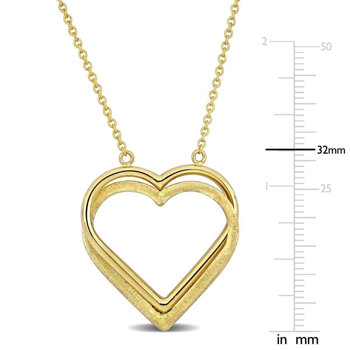 Cable Chain Heart Necklace in 14k Yellow gold