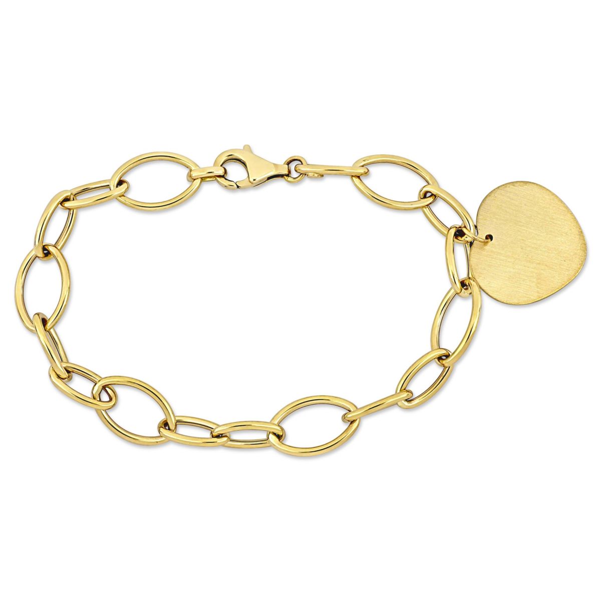 Heart Drop Link Bracelet in 14k Yellow Gold