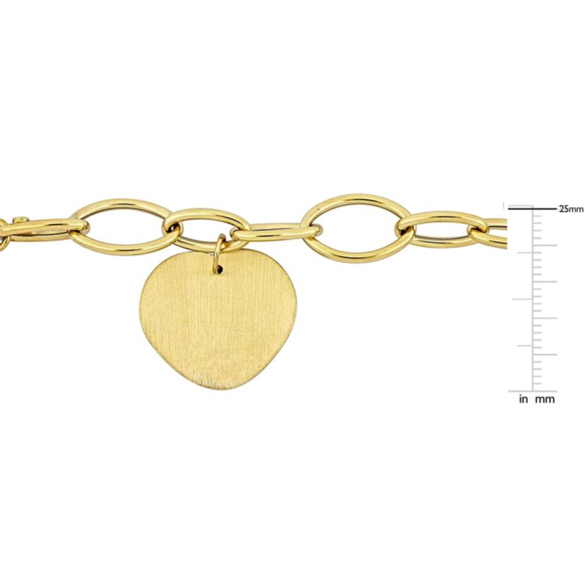 Heart Drop Link Bracelet in 14k Yellow Gold