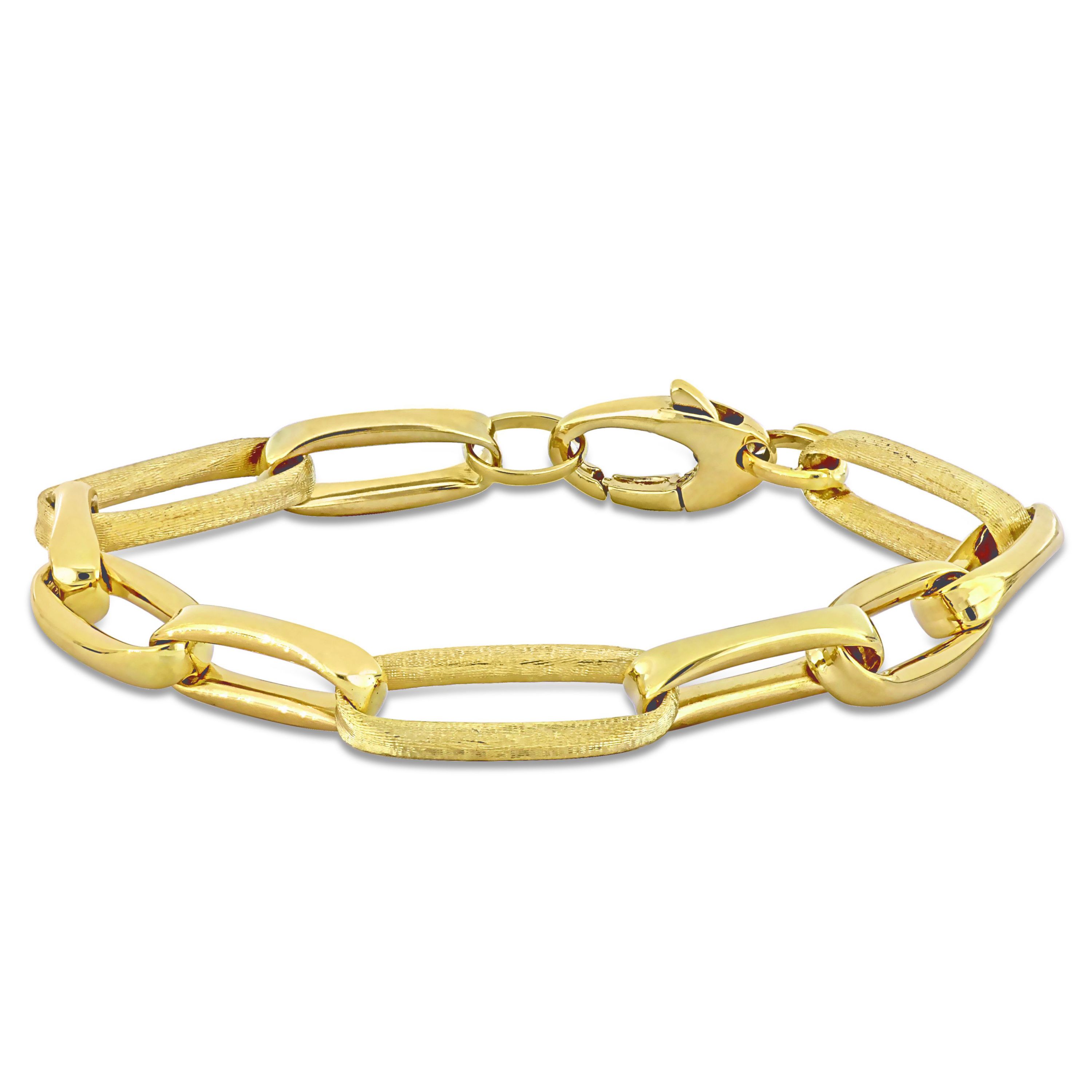 Paper clip Link Bracelet in 14k Yellow Gold