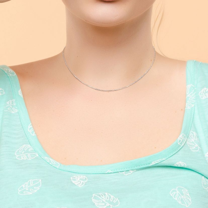 Cable Chain Necklace in 14k White Gold