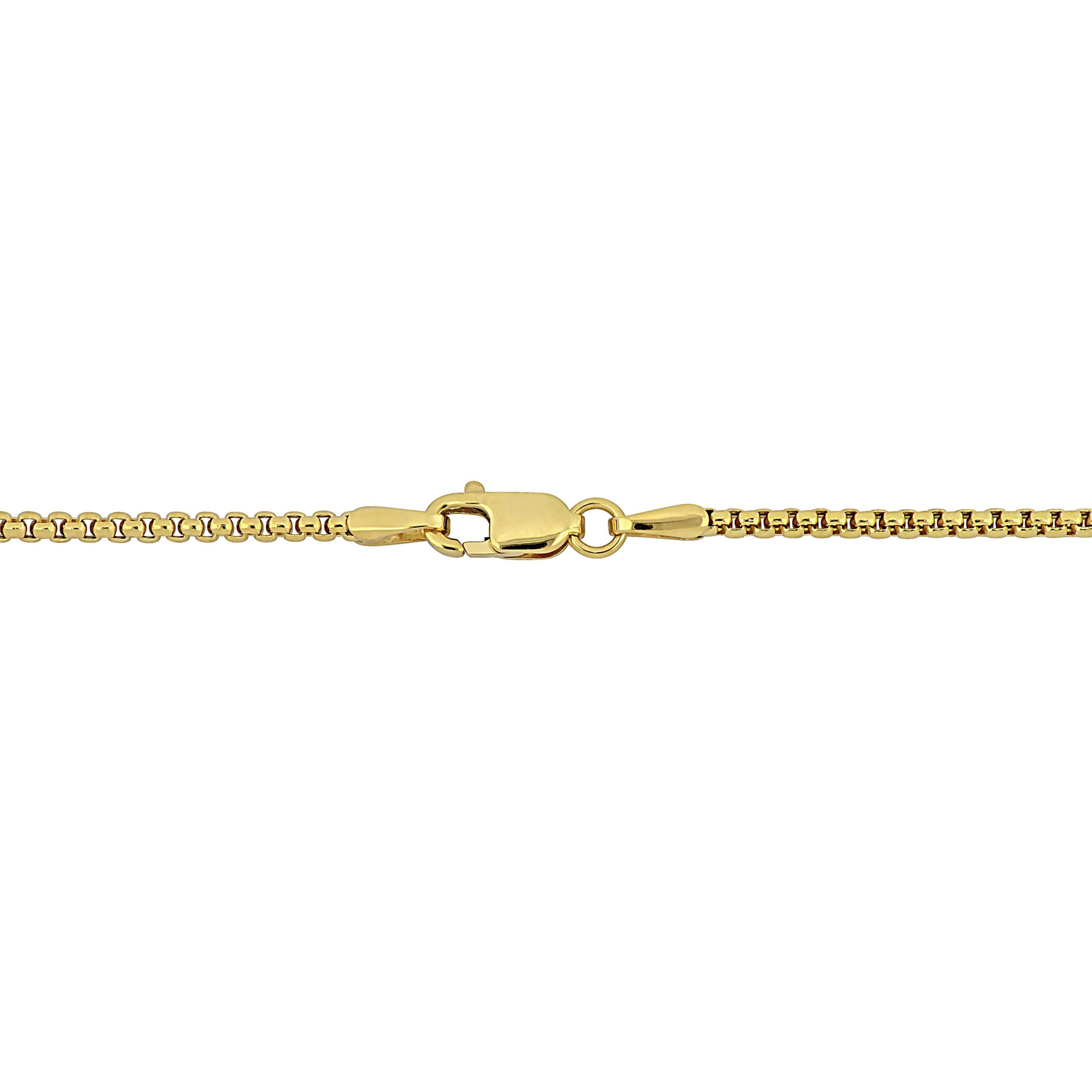 Hollow Round Box Link Necklace in 14k Yellow Gold