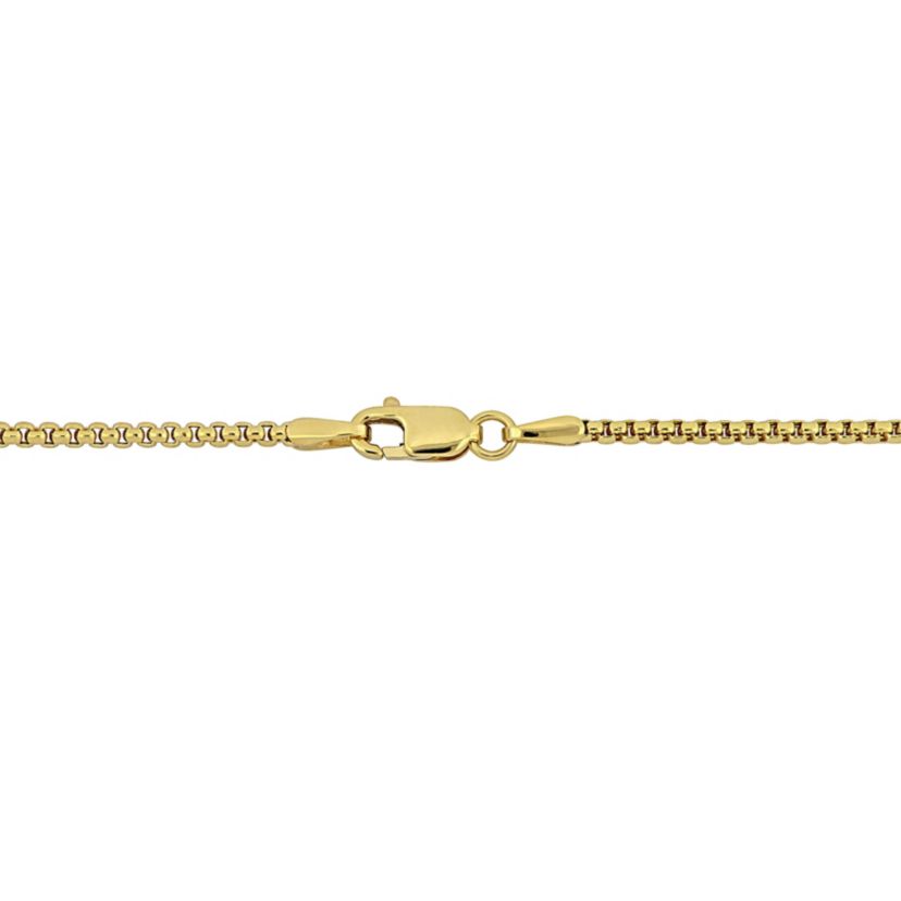 Hollow Round Box Link Necklace in 14k Yellow Gold
