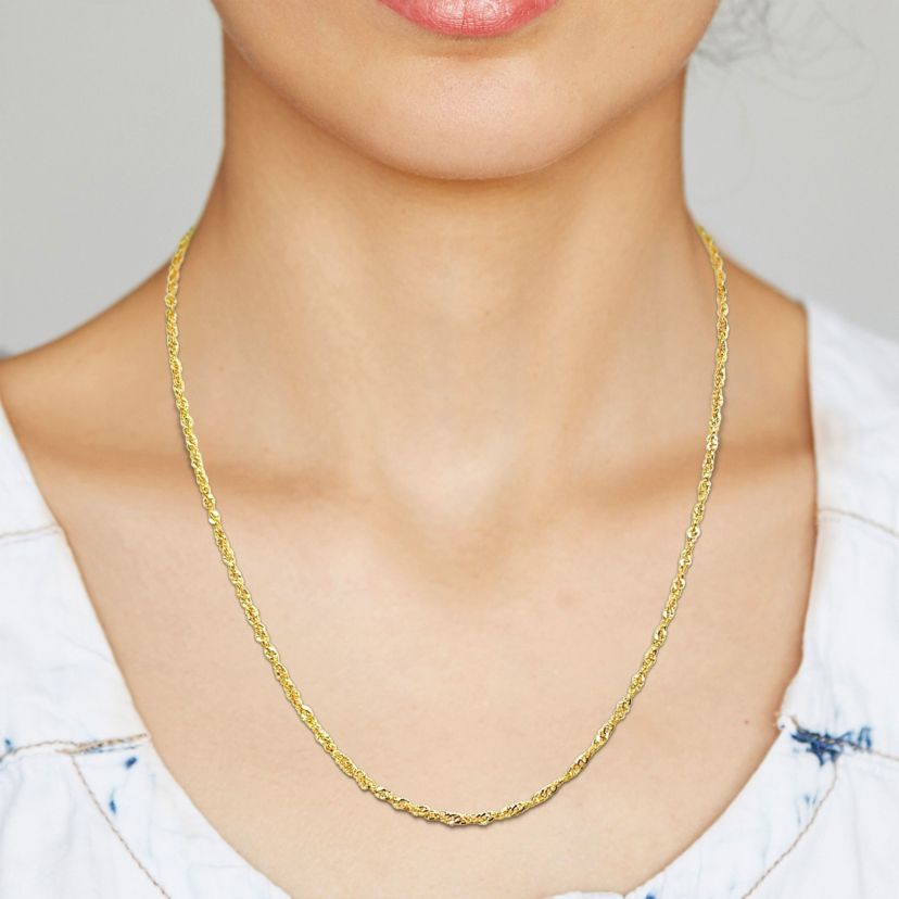 Singapore Necklace in 14k Yellow GOLD