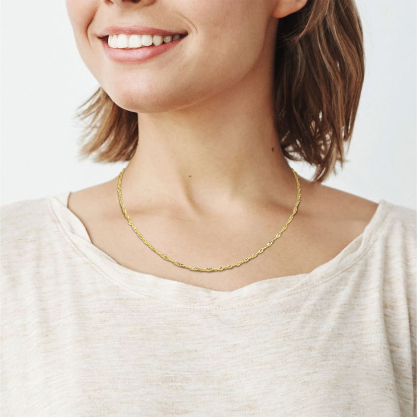 Singapore Necklace in 14k Yellow GOLD