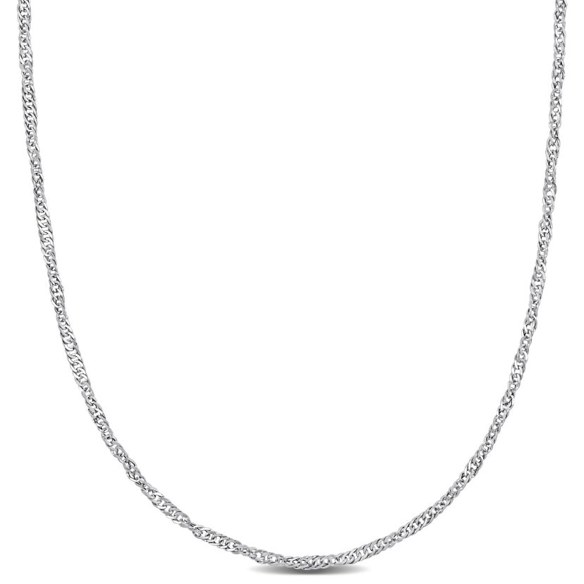 Singapore Necklace in 14k White Gold
