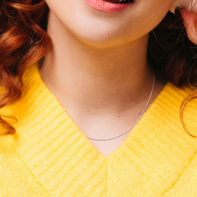 Cable Chain Necklace in 14k White Gold