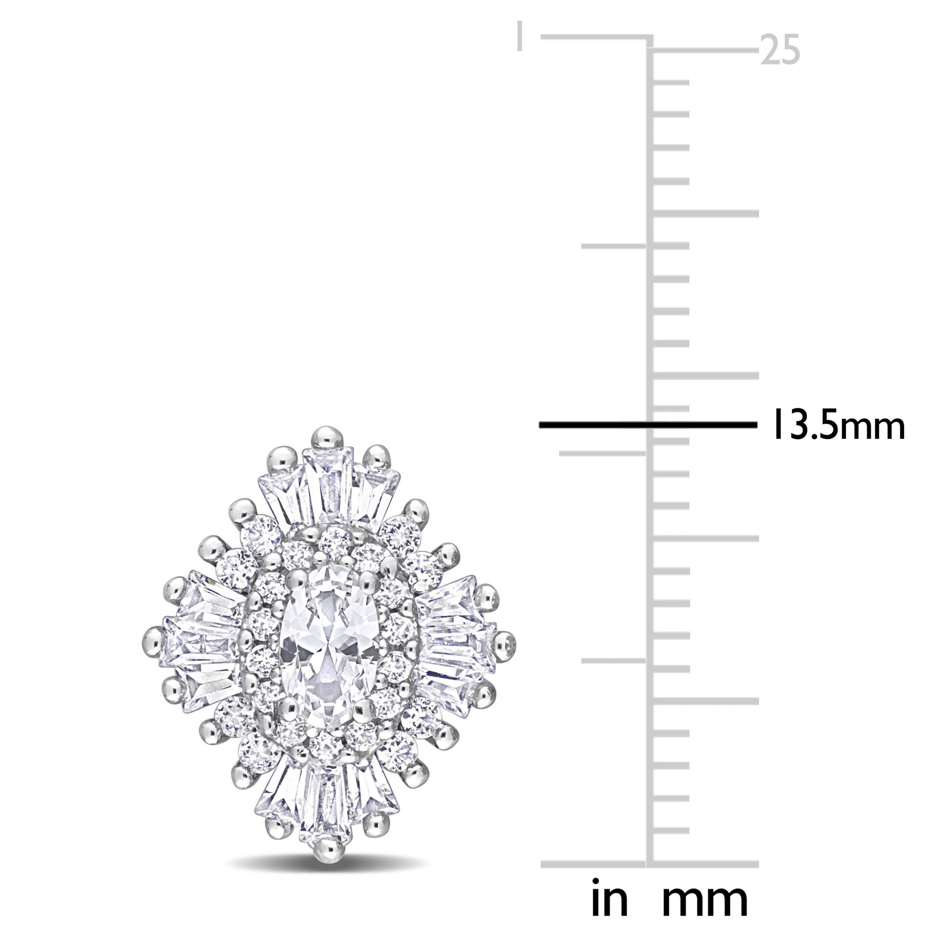 Lab Created Created White Sapphire Starburst Earrings in Sterling Silver