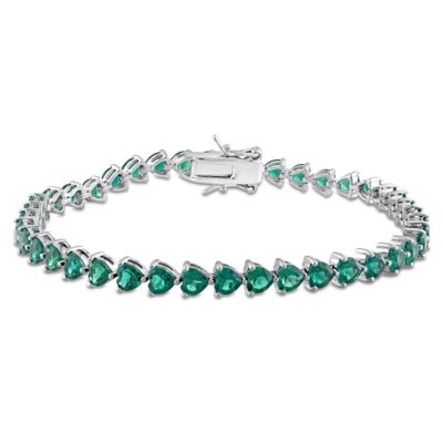 Belk & Co Lab Created Emerald Tennis Bracelet in Sterling Silver
