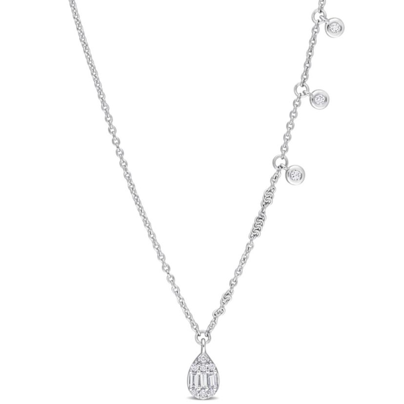1/5 ct. t.w. Diamond Dangle Necklace in 14K White Gold