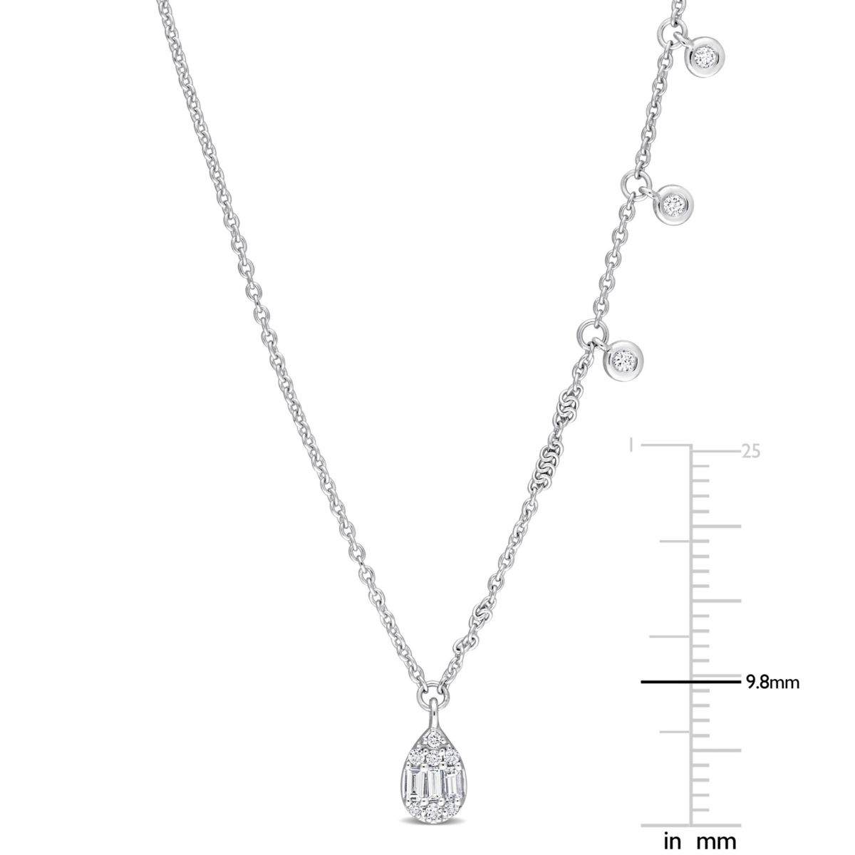1/5 ct. t.w. Diamond Dangle Necklace in 14K White Gold