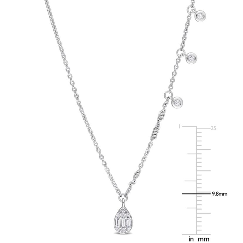 1/5 ct. t.w. Diamond Dangle Necklace in 14K White Gold