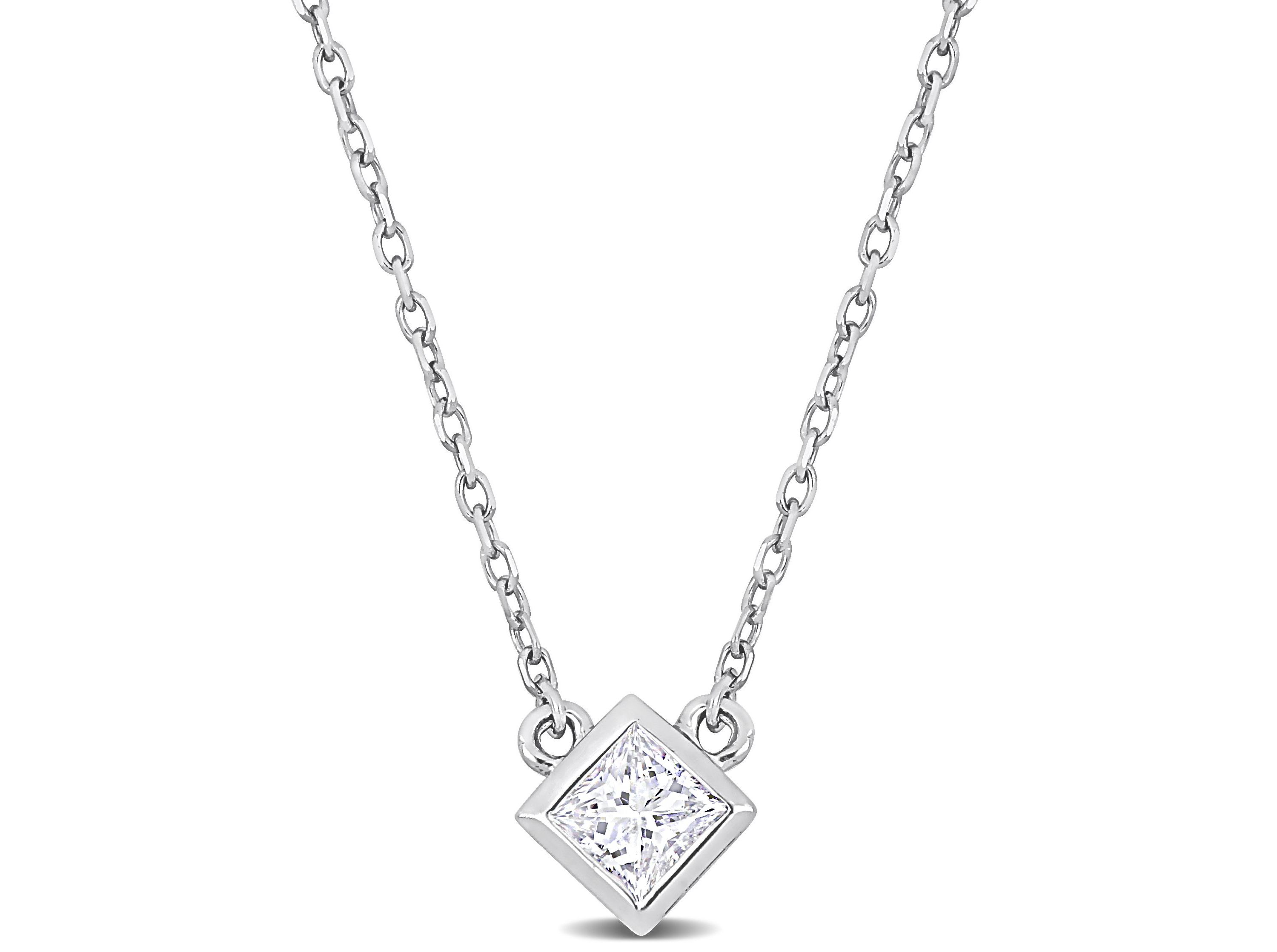 1/5 ct. t.w. Diamond Solitaire Necklace with Chain in 14K White Gold