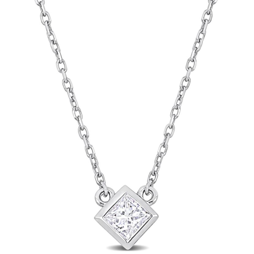 1/5 ct. t.w. Diamond Solitaire Necklace with Chain in 14K White Gold