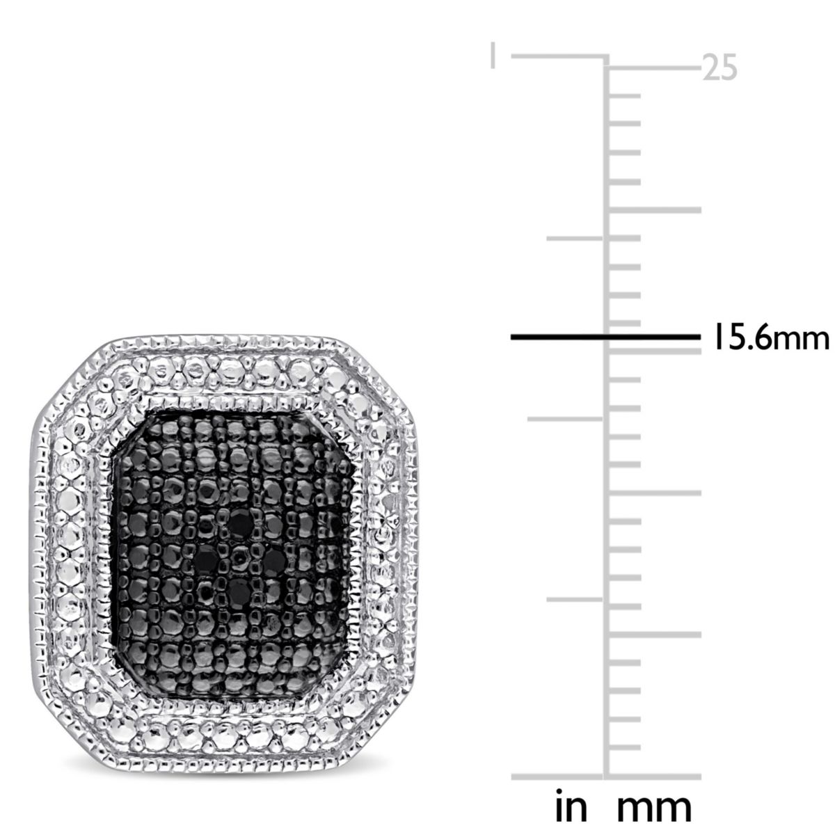 1/20 ct. t.w. Black Diamond Accent Cluster Stud Earrings in Sterling Silver
