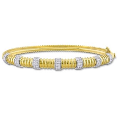 Belk & Co 3/4 Ct. T.w. Diamond Bangle Bracelet In 14K 2-Tone Gold -  0682077806251