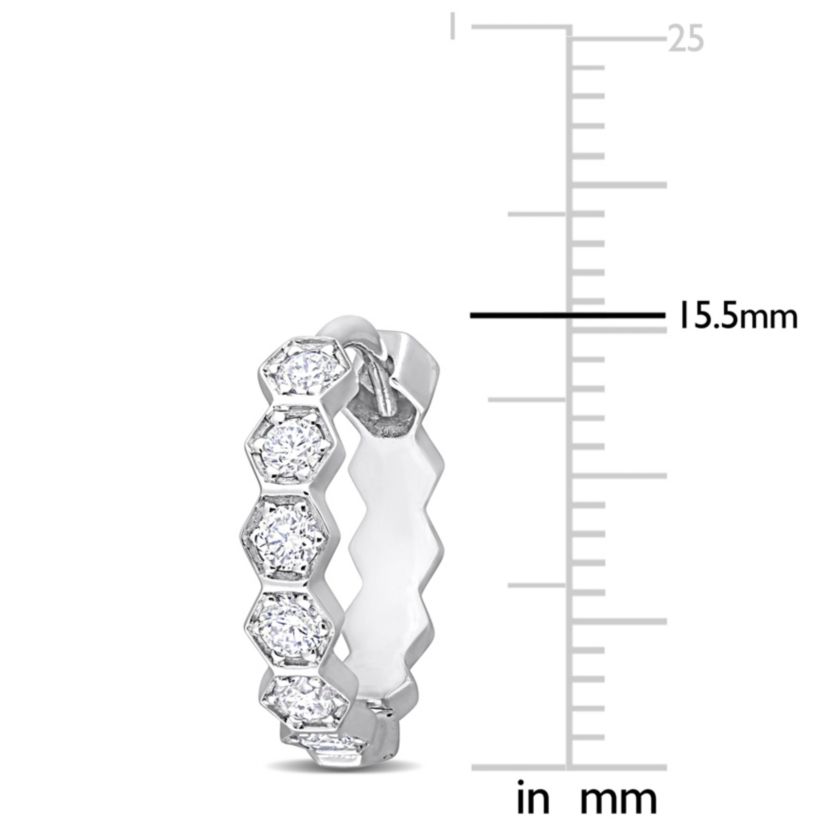 1/2 ct. t.w. Diamond Hoop Earrings in 14K White Gold