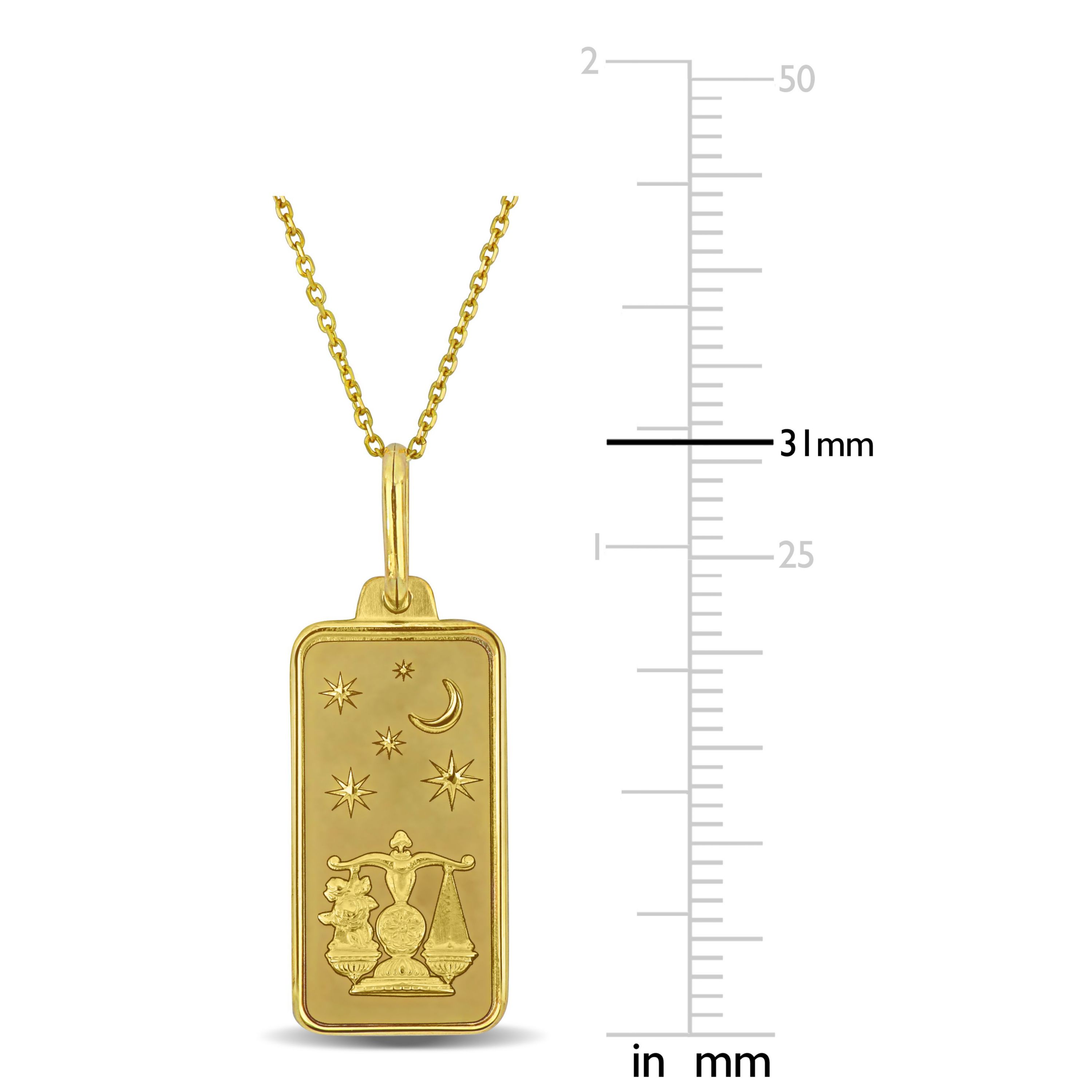 Libra Horoscope Necklace with Chain in 10K Yellow Gold