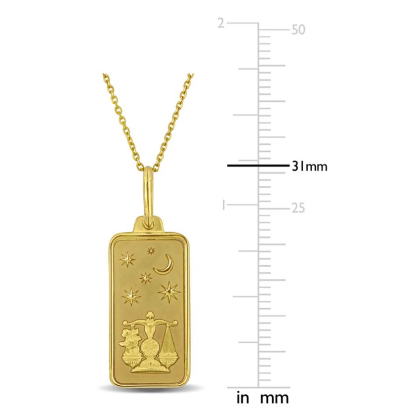 Libra Horoscope Necklace with Chain in 10K Yellow Gold