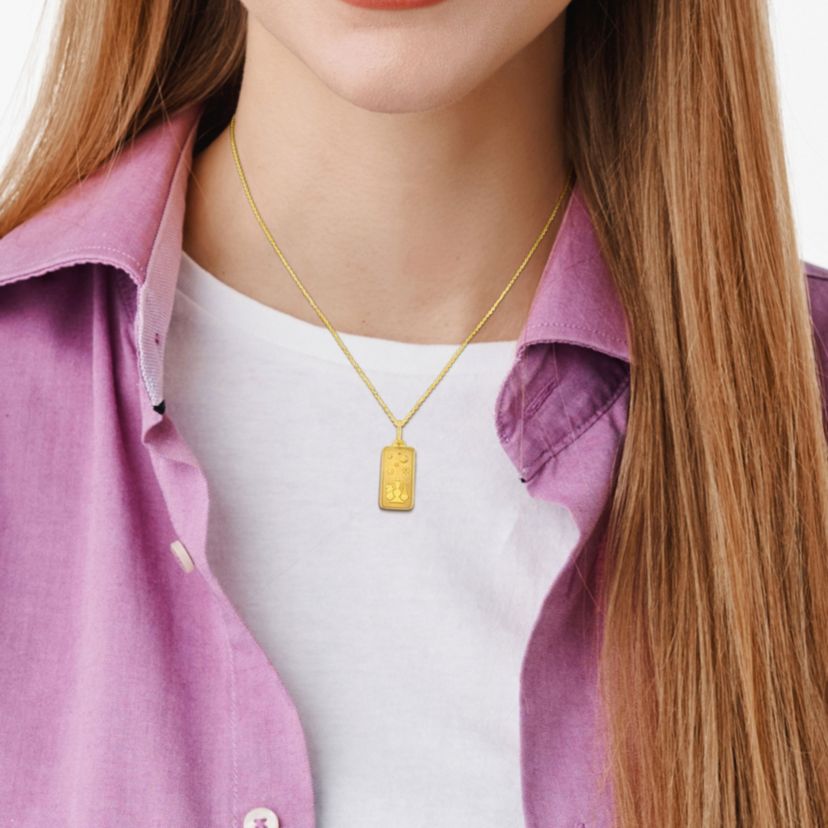 Libra Horoscope Necklace with Chain in 10K Yellow Gold