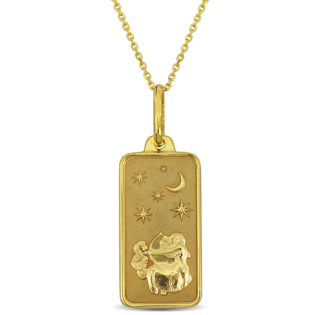 Sagittarius Horoscope Necklace with Chain in 10K Yellow Gold